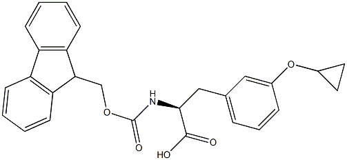 (2S)-3-(3-cyclopropoxyphenyl)-2-({[(9H-fluoren-9-yl)methoxy]carbonyl}amino)propanoic acid 结构式