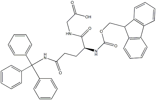 2-[(2S)-2-({[(9H-fluoren-9-yl)methoxy]carbonyl}amino)-4-[(triphenylmethyl)carbamoyl]butanamido]acetic acid 结构式