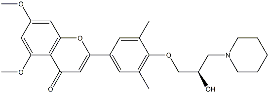 (R)-2-(4-(2-HYDROXY-3-(PIPERIDIN-1-YL)PROPOXY)-3,5-DIMETHYLPHENYL)-5,7-DIMETHOXY-4H-CHROMEN-4-ONE 结构式