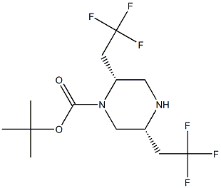 (2R,5R)-2,5-BIS-(2,2,2-TRIFLUORO-ETHYL)-PIPERAZINE-1-CARBOXYLIC ACID TERT-BUTYL ESTER 结构式