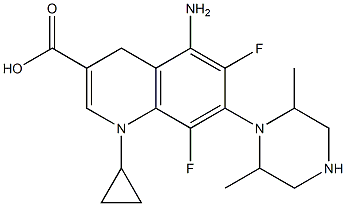 1-环丙基5-氨基-6,8二氟-7-(2,6-二甲基-1-哌嗪基)-1,4-二氢-代-3-喹啉羧酸 结构式