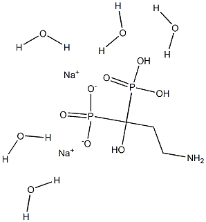 3-氨基-1-羟基亚丙基-1,1-二膦酸二钠五水合物 结构式