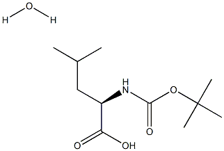 一水叔丁氧羰基-D-亮氨酸 结构式