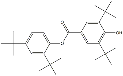 3,5-二叔丁基-4-羟基苯甲酸-2',4'-二叔丁基苯酚酯 结构式