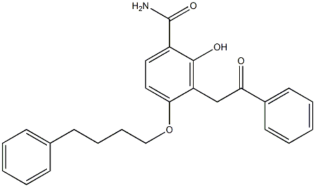 2-羟基-3-[4-(4-苯丁氧基)苯甲酰胺基]苯乙酮 结构式