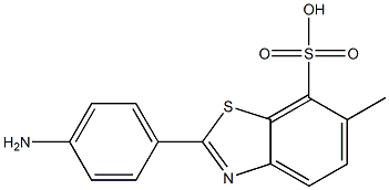 2-对氨基苯基-6-甲基苯噻唑7磺酸 结构式