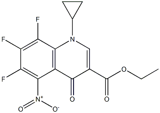 1-环丙基-5-硝基-6,7,8-三氟-1,4-二氢-4-氧代-3-喹啉羧酸乙酯 结构式