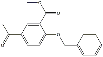 2-苄氧基-5-乙酰基苯甲酸甲酯 结构式