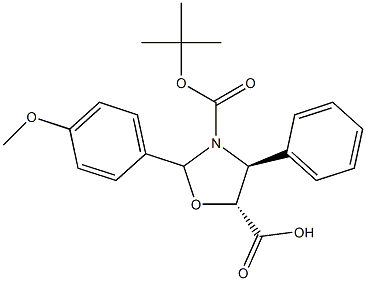(4S,5R)-3-TERT-BUTOXYCARBONY-2-(4-ANISYL)-4-PHENYL-5-OXAZOLIDINECARBOXYLICACID 结构式