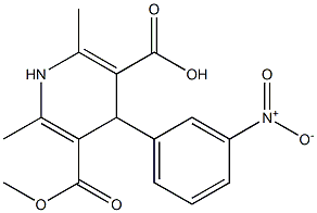 5-METHOXYCATBONYL-2,6-DIMETHYL-4-(3-NITROPHENYL)-1,4-DIHYDROPYRIDINE-3-CARBOXYLICACID 结构式