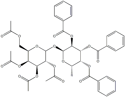 2,3,4,6-Tetra-O-acetyl-1-O-(2,3,4-tri-O-benzoyl-a-L-fucopyranosyl)-D-galactopyranoside 结构式