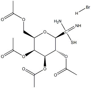 C-(2,3,4,6-Tetra-O-acetyl-b-D-galactopyranosyl)thiopseudoureaHBr 结构式