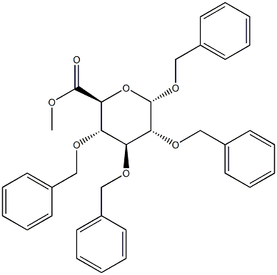 Methyl2,3,4-tri-O-benzyl-a-D-glucuronidebenzylester 结构式