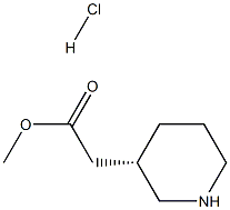 (S)-3-Piperidine Acetic Acid Methyl Ester HCl 结构式