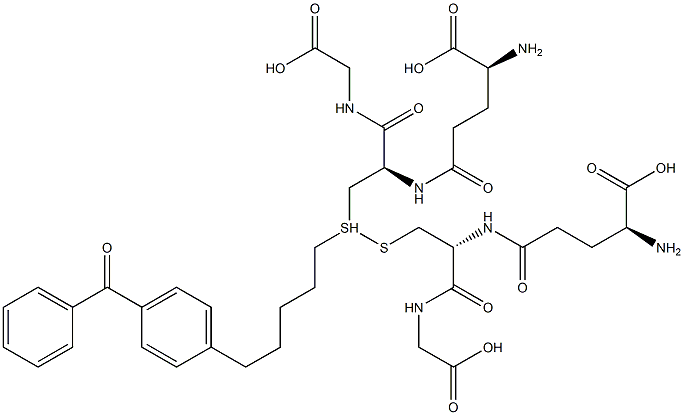 S-(5-(4-benzoylphenyl)pentyl)glutathione 结构式
