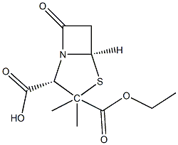 2-(ethoxycarbonyl)-6,6-dihydropenicillanic acid 结构式