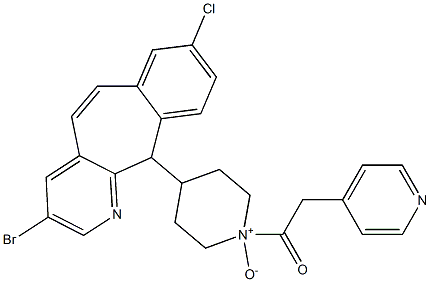 4-(3-bromo-8-chloro-11H-benzo(5,6)cyclohepta(1,2-b)pyridin-11-yl)-1-((4-pyridinyl)acetyl)piperidine N1-oxide 结构式