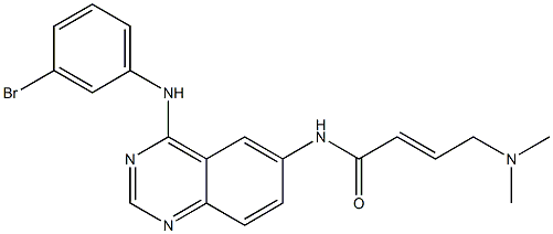 N-(4-((3-bromophenyl)amino)--6-quinazolinyl)-4-(dimethylamino)-2-butenamide 结构式