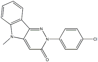 2-(4-chlorophenyl)-5-methyl-2,5-dihydropyridazino(4,3-b)indol-3(3H)-one 结构式