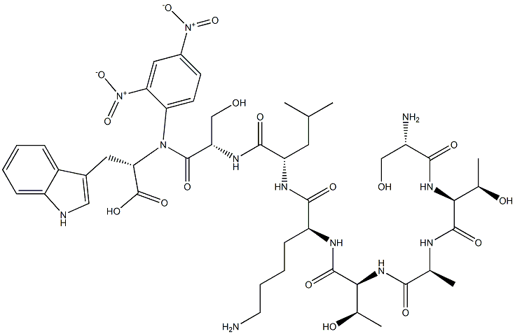 (2,4-dinitrophenyl)-seryl-threonyl-alanyl-threonyl-lysyl-leucyl-seryl-tryptophan 结构式