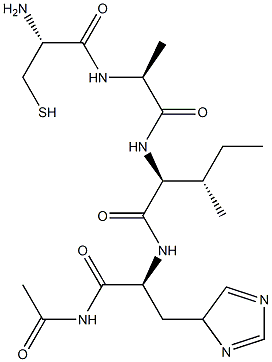 acetyl-cysteinyl-alanyl-isoleucyl-histidinamide 结构式