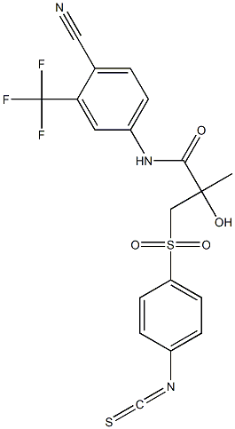 N1-(4-cyano-3--(trifluoromethyl)phenyl)-2-hydroxy-3-((4-isothiocyanatophenyl)sulfonyl)-2-methylpropanamide 结构式