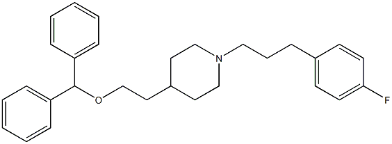 4-(2-(diphenylmethoxy)ethyl)-1-(3-(4'-fluorophenyl)propyl)piperidine 结构式