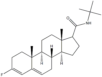 N-(1',1'-dimethylethyl)-3-fluoroandrost-3,5-dien-17-carboxamide 结构式