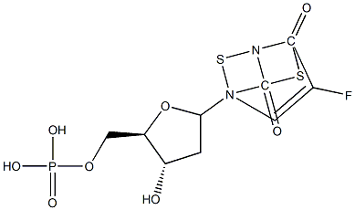 1-(2-deoxyribofuranosyl)-2,4-dithio-5-fluorouracil-5'-phosphate 结构式