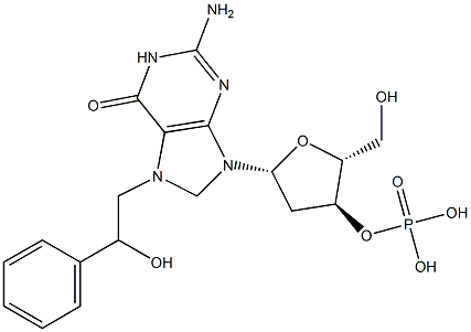 7-(2-HYDROXY-2-PHENYLETHYL)-2'-DEOXYGUANOSINE-3'-MONOPHOSPHATE 结构式