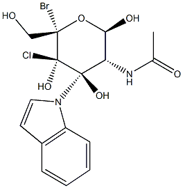 5-Bromo-4-chloro-3-indolyl-2-acetamido-2-deoxy-b-D-glucopyranoside 结构式