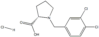 (R)-alpha-(3,4-dichloro-benzyl)-proline hydrochloride 结构式