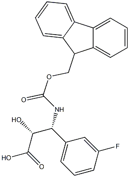 N-Fmoc-(2R,3R)-3-Amino-3-(3-fluoro-phenyl)-2-hydroxy-propanoic acid 结构式