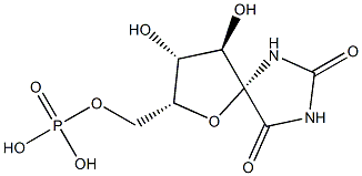 [(2R,3R,4R,5S)-3,4-dihydroxy-7,9-dioxo-1-oxa-6,8-diazaspiro[4.4]non-2-yl]methoxyphosphonic acid 结构式