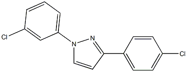 1-(3-Chlorophenyl)-3-(4-chlorophenyl)-1H-pyrazol 结构式