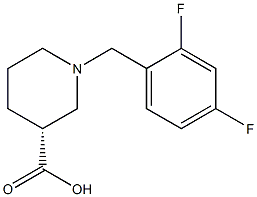 (3R)-1-(2,4-difluorobenzyl)piperidine-3-carboxylic acid 结构式