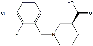 (3S)-1-(3-chloro-2-fluorobenzyl)piperidine-3-carboxylic acid 结构式