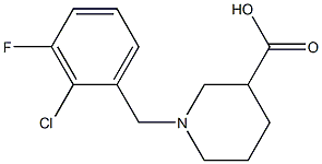 1-(2-chloro-3-fluorobenzyl)piperidine-3-carboxylic acid 结构式