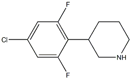 3-(4-chloro-2,6-difluorophenyl)piperidine 结构式