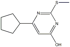 6-cyclopentyl-2-(methylsulfanyl)pyrimidin-4-ol 结构式