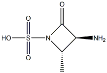 (3S-TRANS)-3-AMINO-4-METHYL-2-OXOAZETIDINE-1-SULPHONIC ACID 结构式