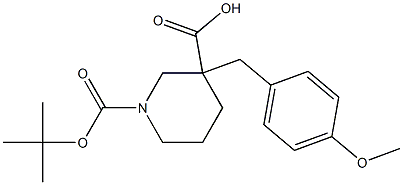 1-BOC-3-(4-METHOXY-BENZYL)-PIPERIDINE-3-CARBOXYLIC ACID 结构式