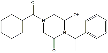 4-(CYCLOHEXYLCARBONYL)-6-HYDROXY-1-PHENYLETHYLPIPERAZINE -2-ONE 结构式