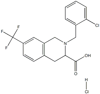 2-(2-chloro-benzyl)-7-trifluoromethyl-1,2,3,4-tetrahydro-isoquinoline-3-carboxylic acid hydrochloride 结构式