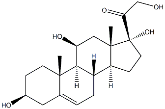 3B,11B,17ALPHA,21-Tetrahydroxy-5-pregnen-20-one 结构式