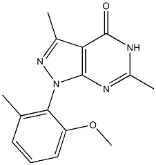 1-(2-METHOXY-6-METHYL-PHENYL)-3,6-DIMETHYL-1,5-DIHYDRO-PYRAZOLO[3,4-D]PYRIMIDIN-4-ONE 结构式