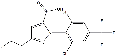 1-[2,6-DICHLORO-4-(TRIFLUOROMETHYL)PHENYL]-3-PROPYL-1H-PYRAZOLE-5-CARBOXYLICACID 结构式
