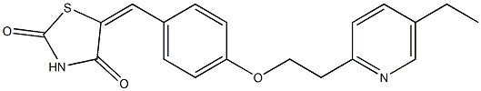 5-{4-[2-(5-ETHYL-2-PYRIDYL)ETHOXY]BENZYLIDENE}-THIAZOLIDINE-2,4-DIONE 结构式