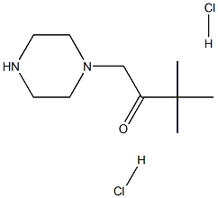 3,3-DIMETHYL-1-PIPERAZIN-1-YLBUTAN-2-ONE DIHYDROCHLORIDE 结构式