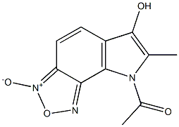 8-ACETYL-6-HYDROXY-7-METHYLPYRROLO(2,3-E)BENZOFURAZAN-3-OXIDE 结构式